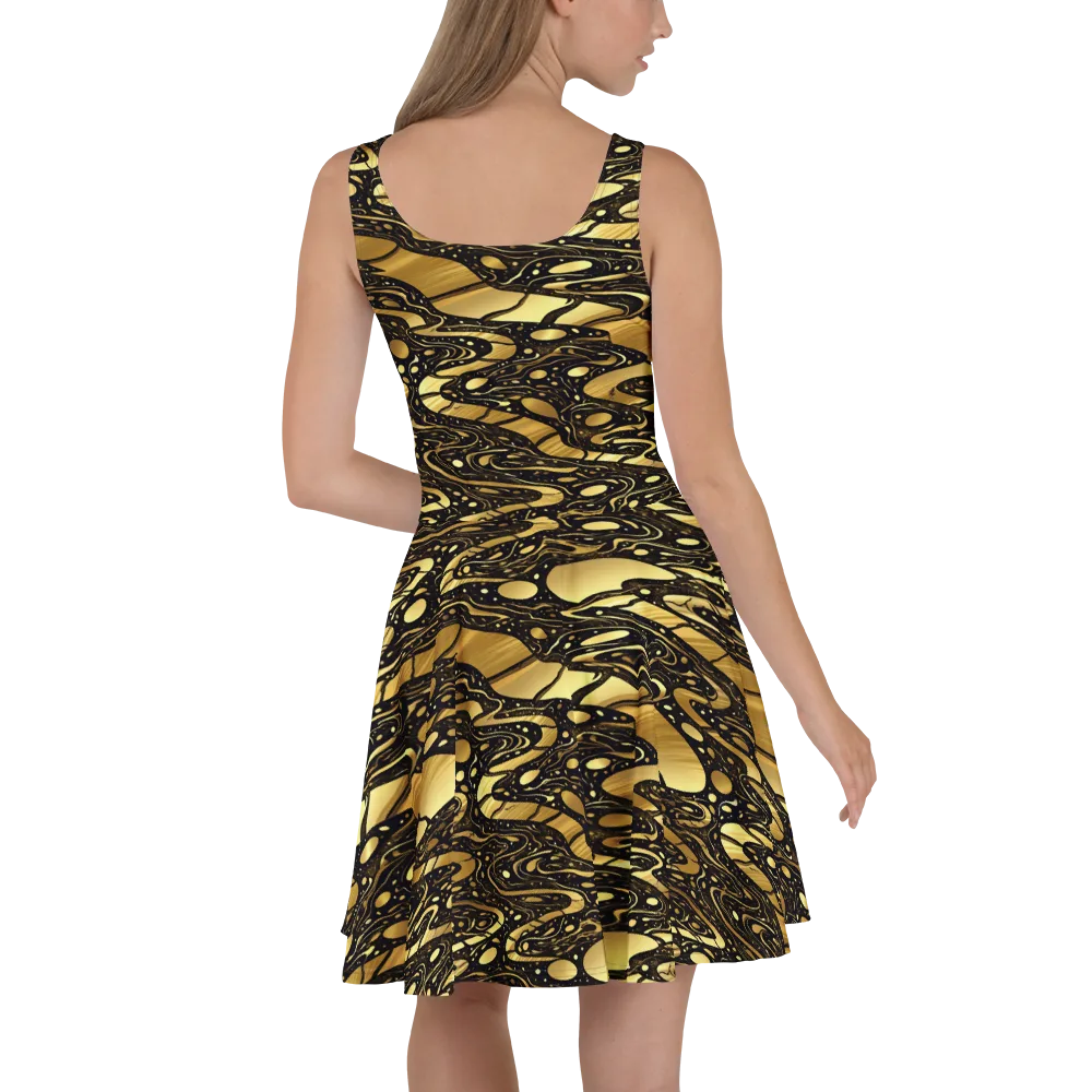 Gilded Vortex on Skater Dress — Back