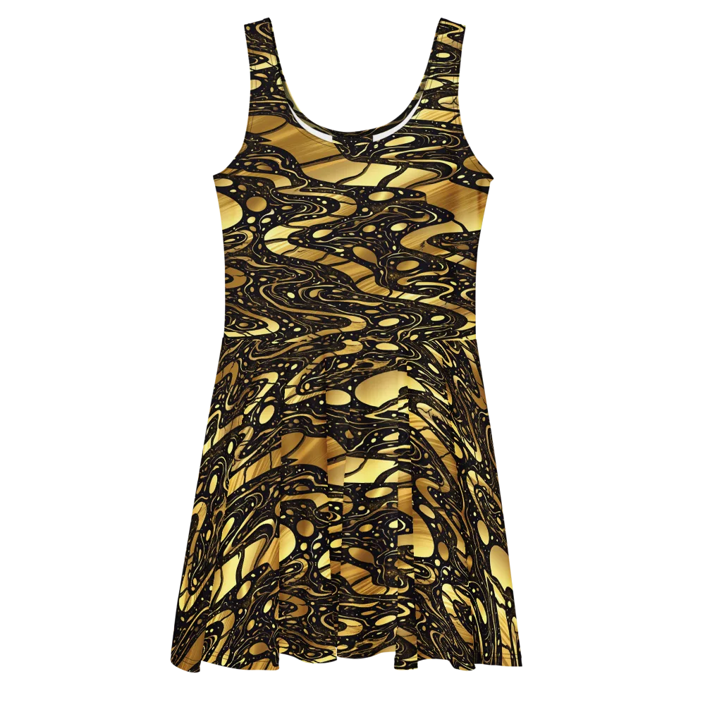 Gilded Vortex on Skater Dress — Front