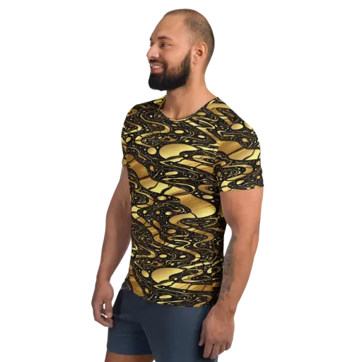 Gilded Vortex on a Men's Athletic T-Shirt