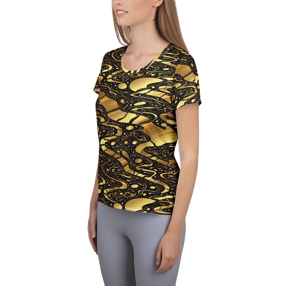 Gilded Vortex on Women's Athletic T-Shirt — Left