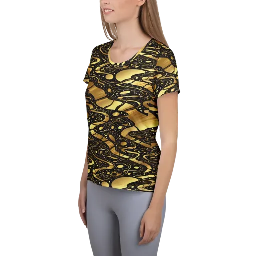 Gilded Vortex on a Women's Athletic T-Shirt