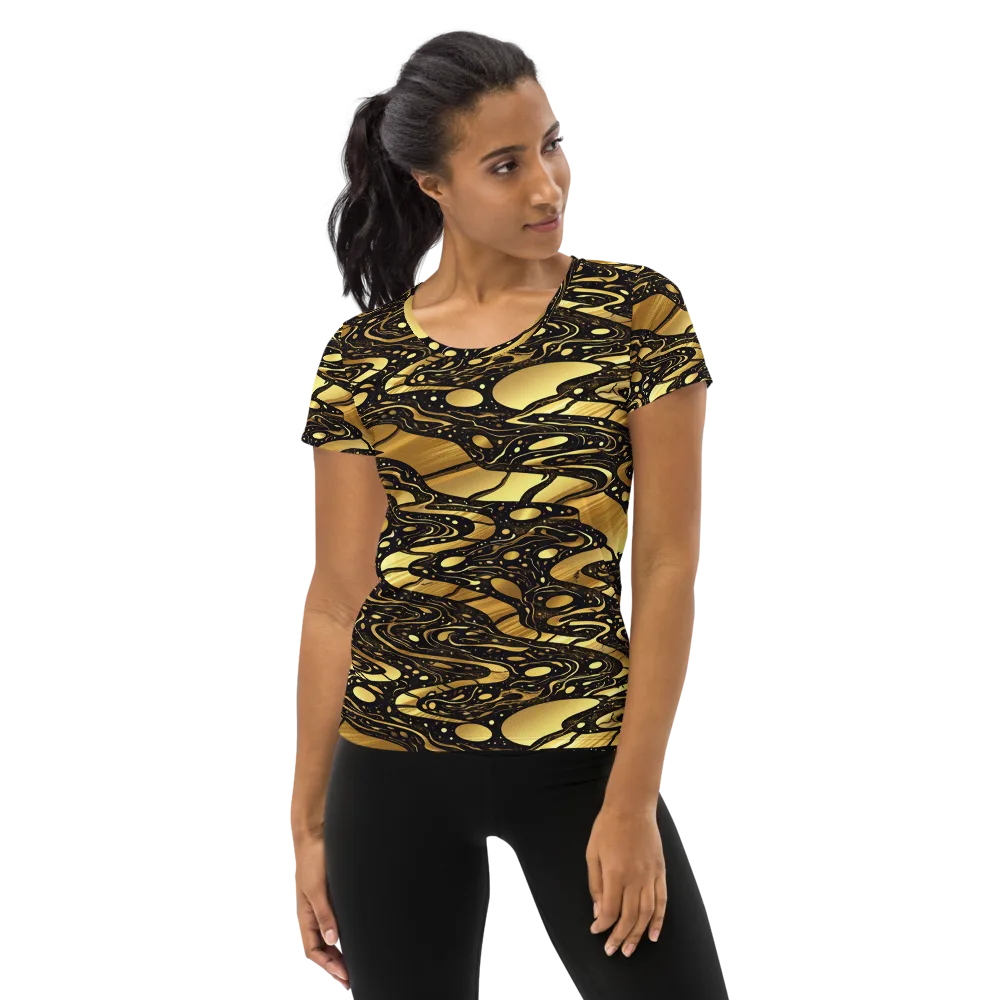 Gilded Vortex on Women's Athletic T-Shirt — Front