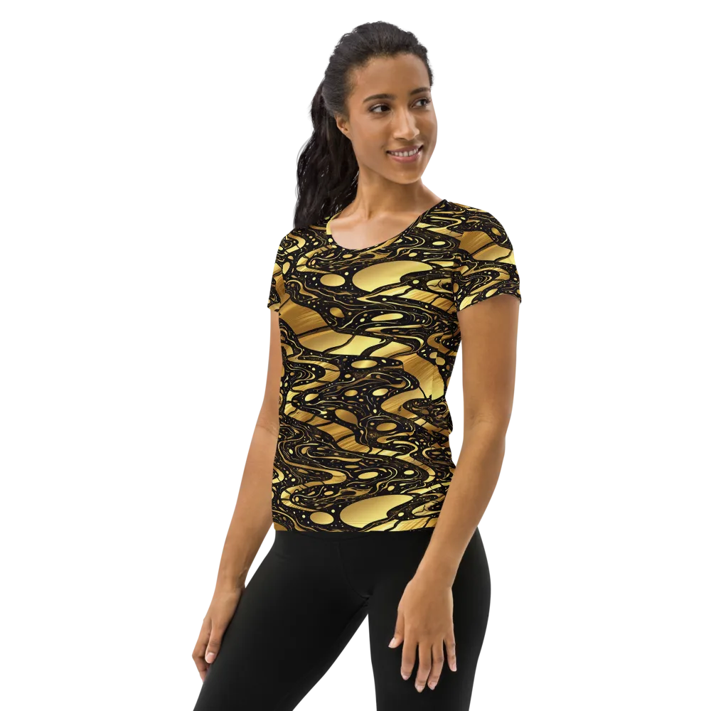 Gilded Vortex on Women's Athletic T-Shirt — Left