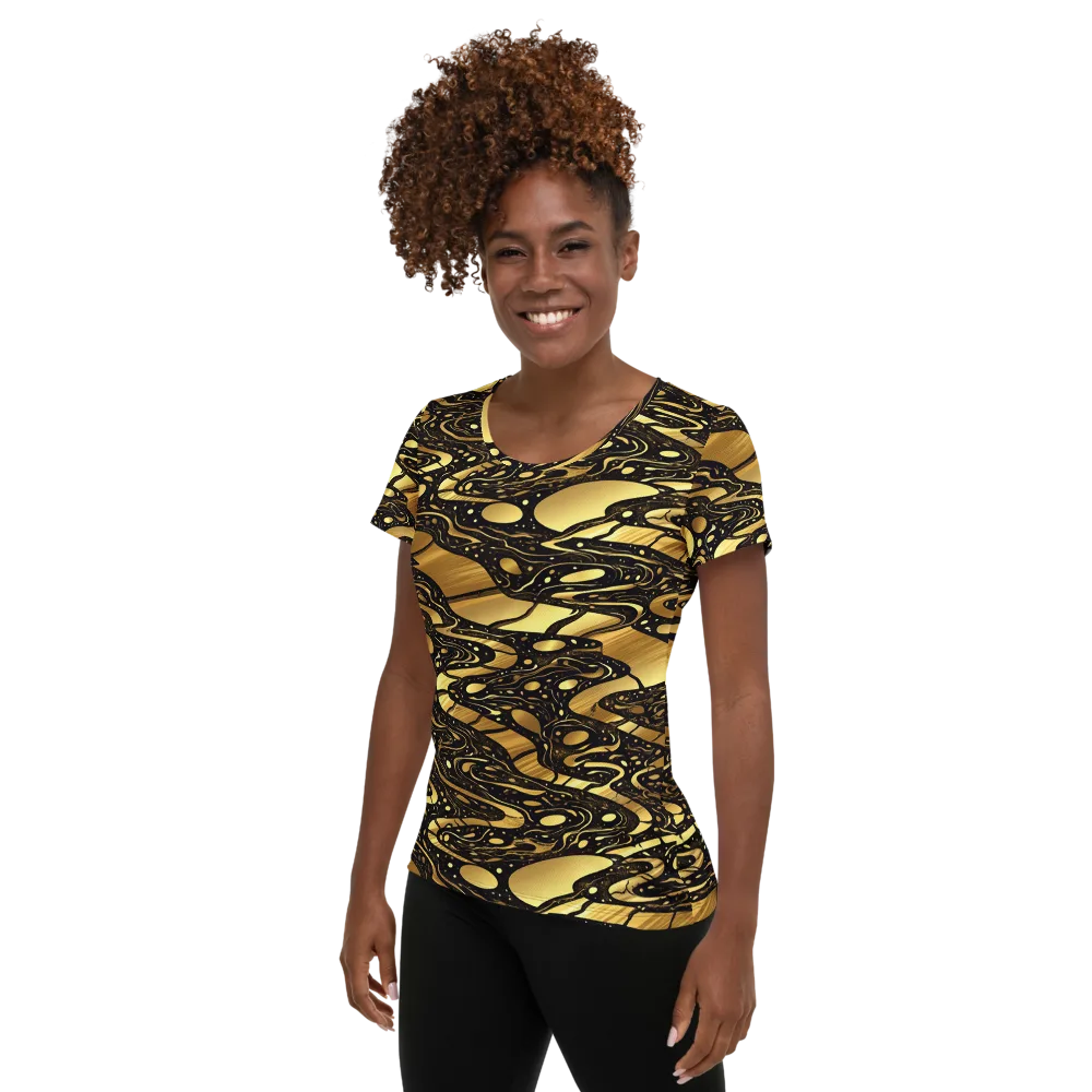 Gilded Vortex on Women's Athletic T-Shirt — Left
