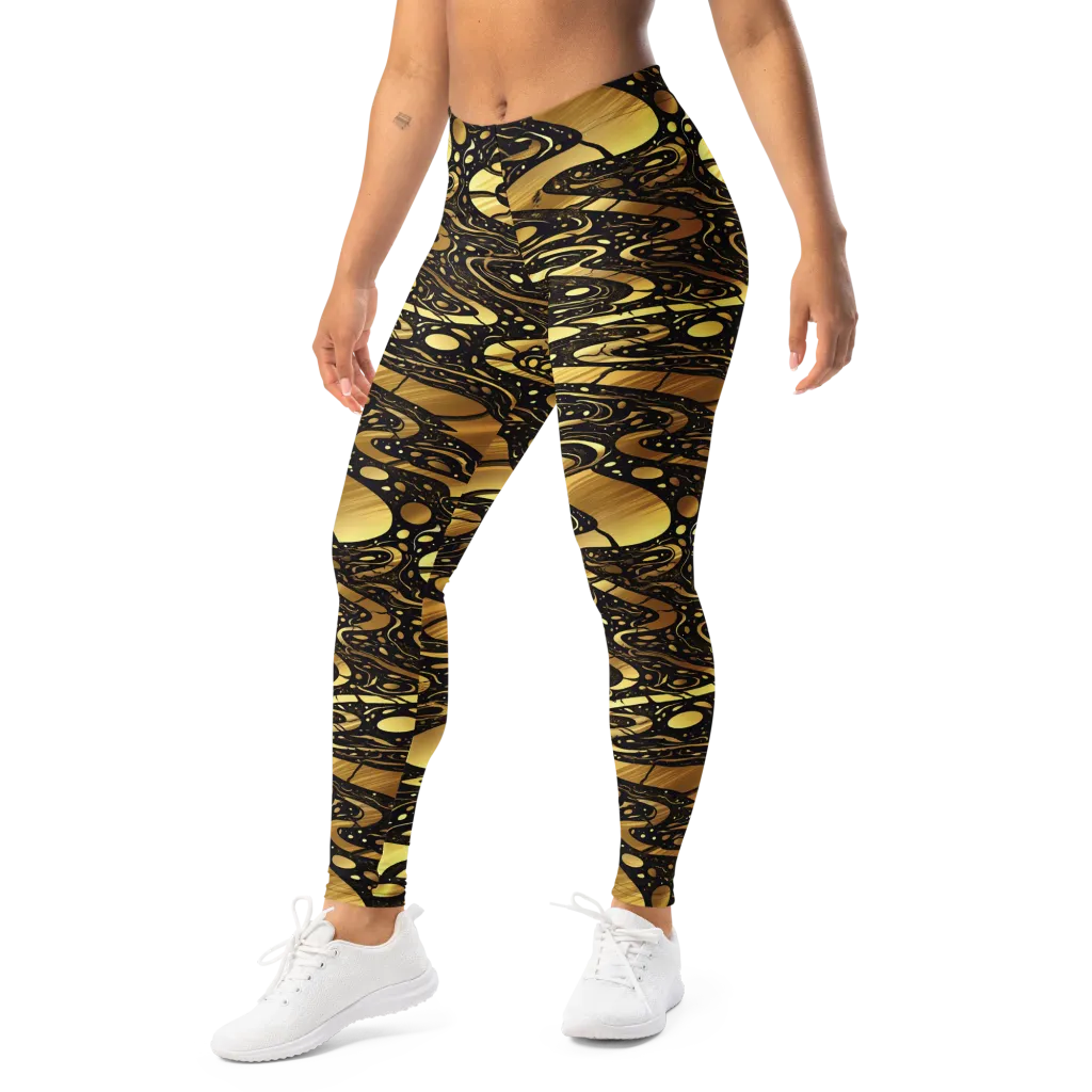 Gilded Vortex on Leggings — Left Front