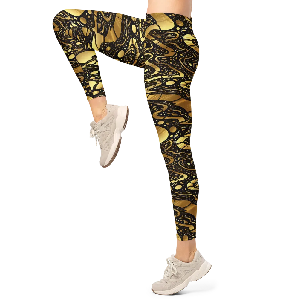 Gilded Vortex on Leggings — Left