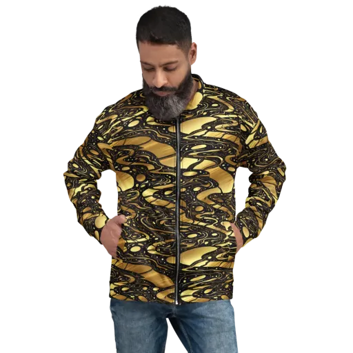 Gilded Vortex on a Bomber Jacket