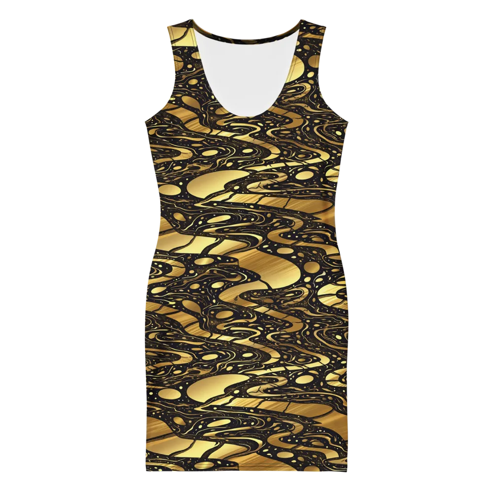 Gilded Vortex on Bodycon Dress — Front
