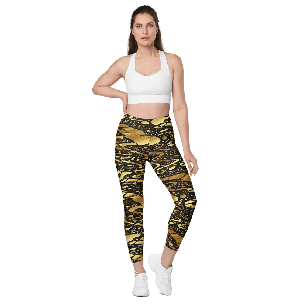 Gilded Vortex on Leggings with Pockets — Front