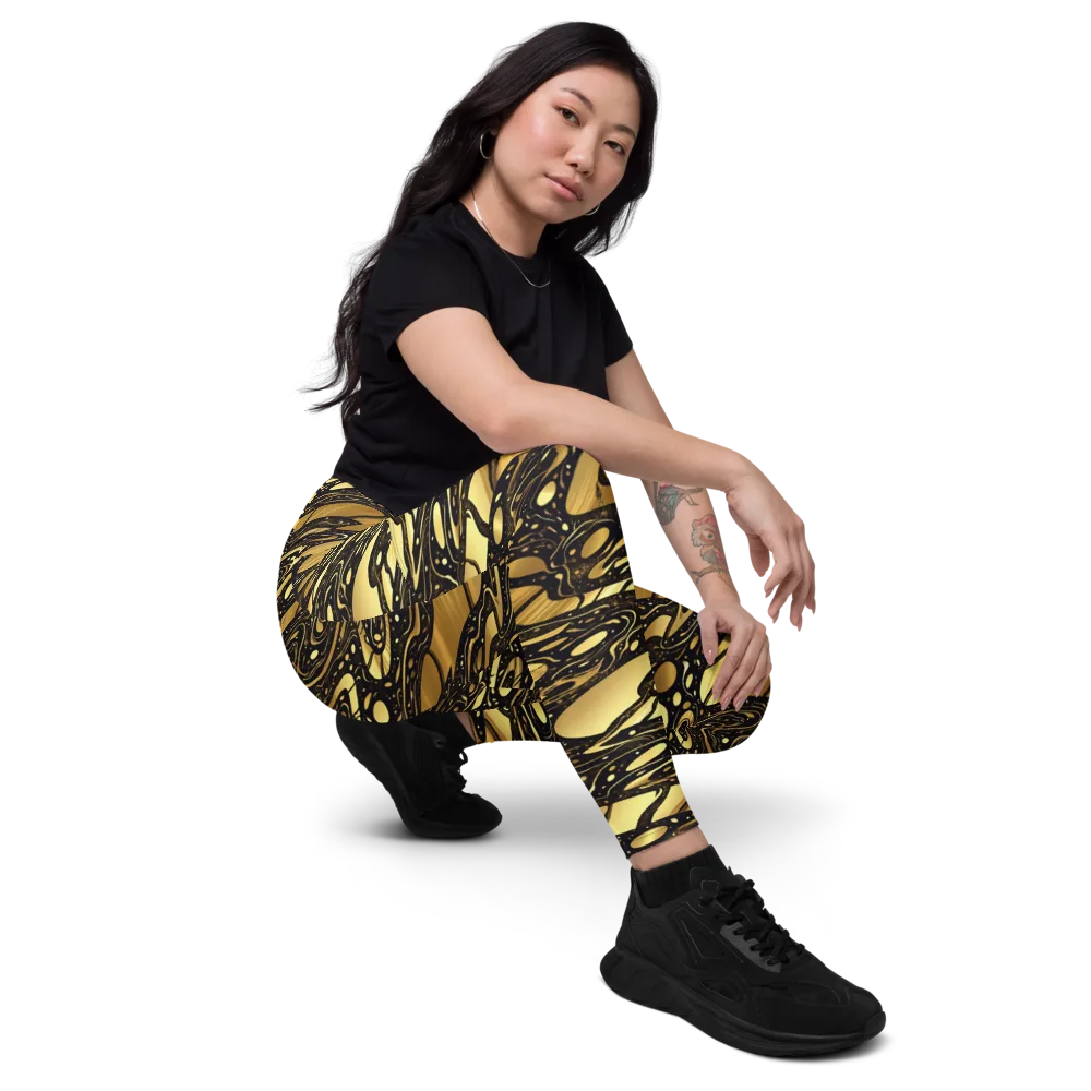 Gilded Vortex on Leggings with Pockets — Right Front