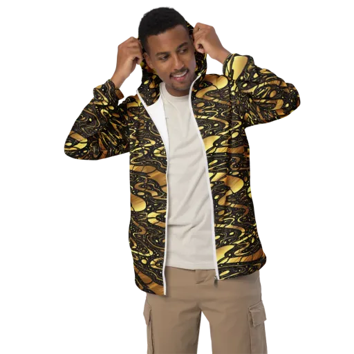 Gilded Vortex on a Men's Windbreaker