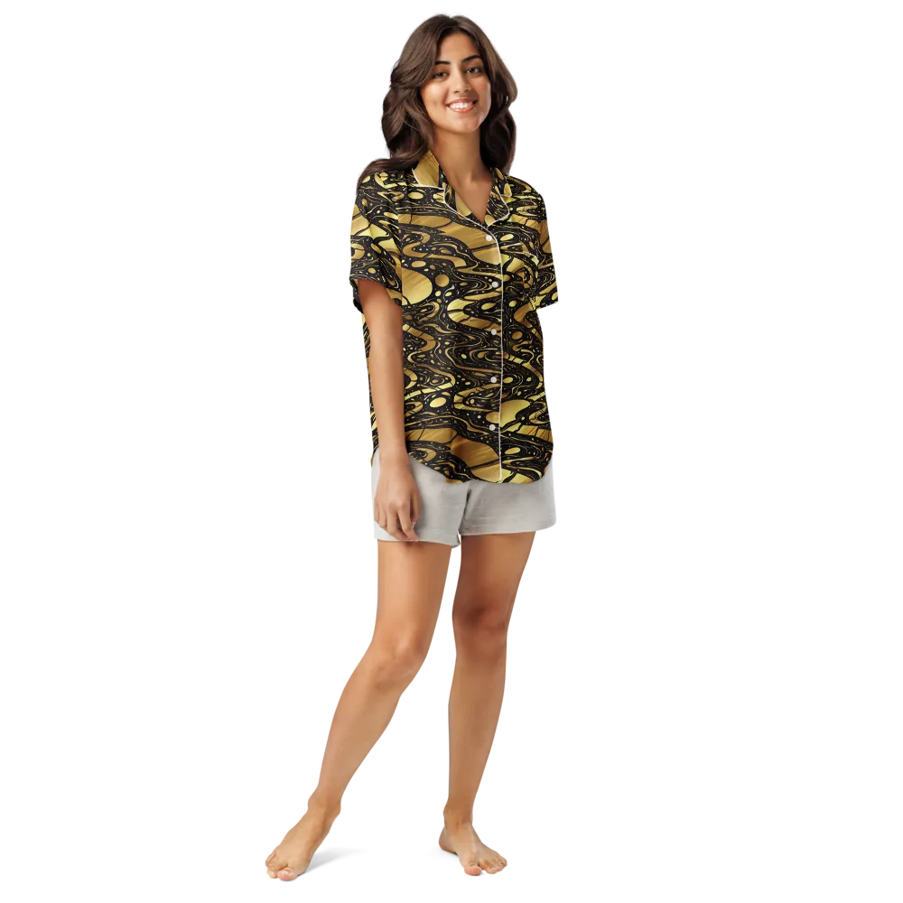 Gilded Vortex on Women's Short Sleeve Pajama Top — Front