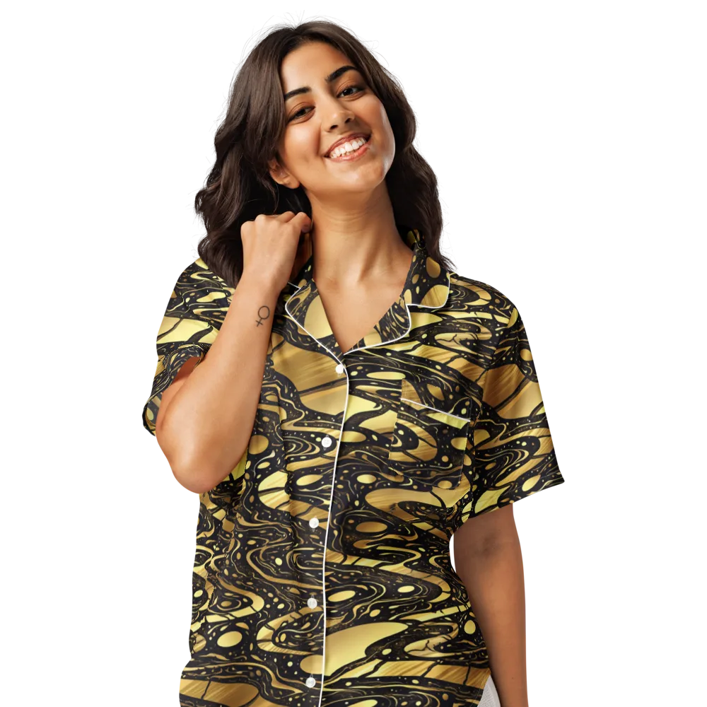 Gilded Vortex on Women's Short Sleeve Pajama Top — Front