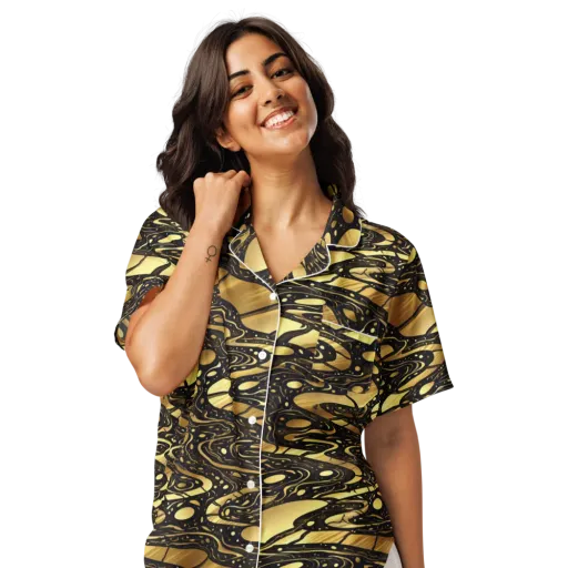 Gilded Vortex on a Women's Short Sleeve Pajama Top