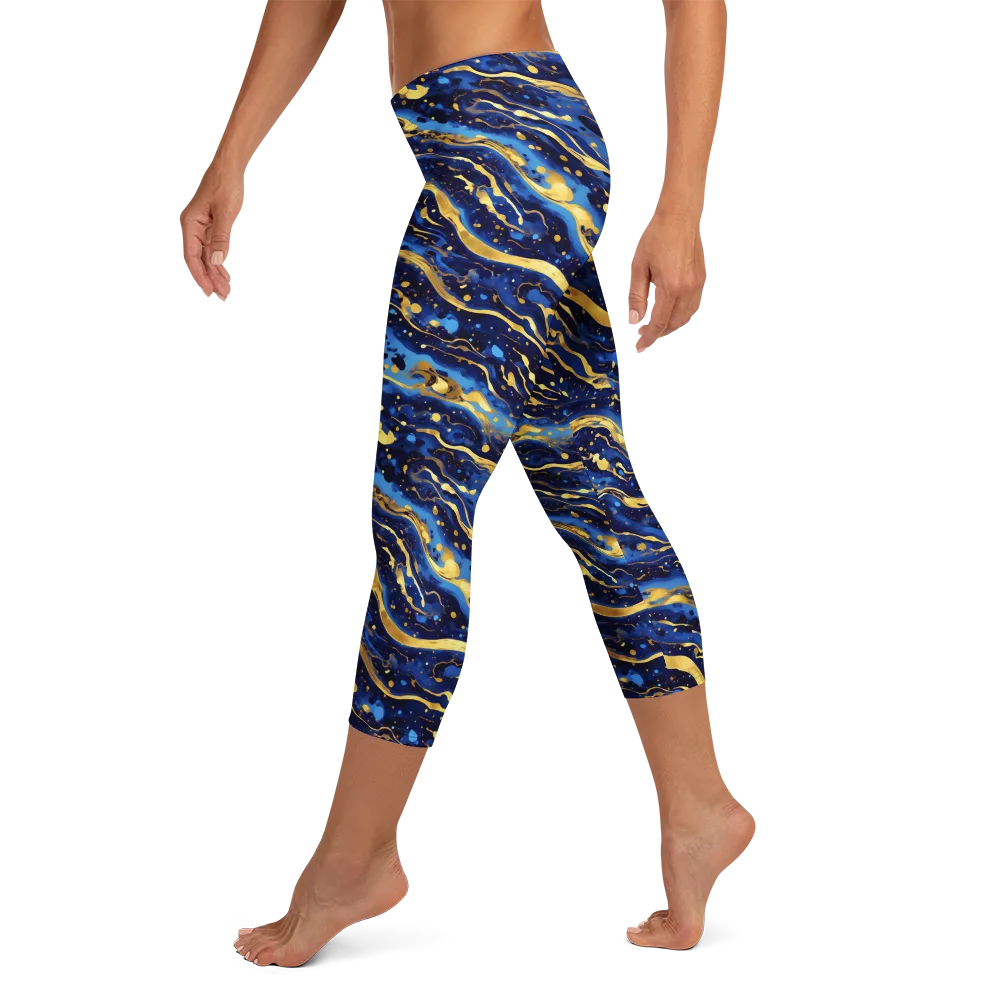 Gilded Tide on Capri Leggings — Left