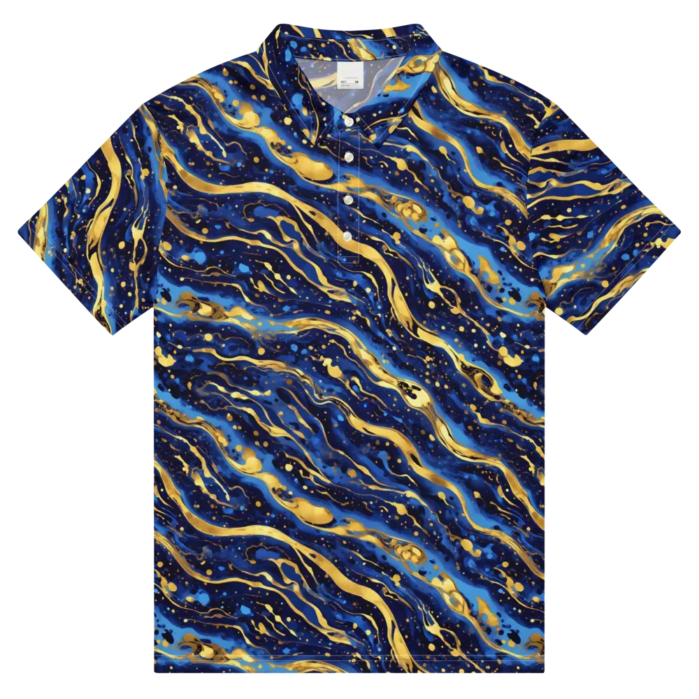 Gilded Tide on Men's Slim Fit Polo Shirt — Front