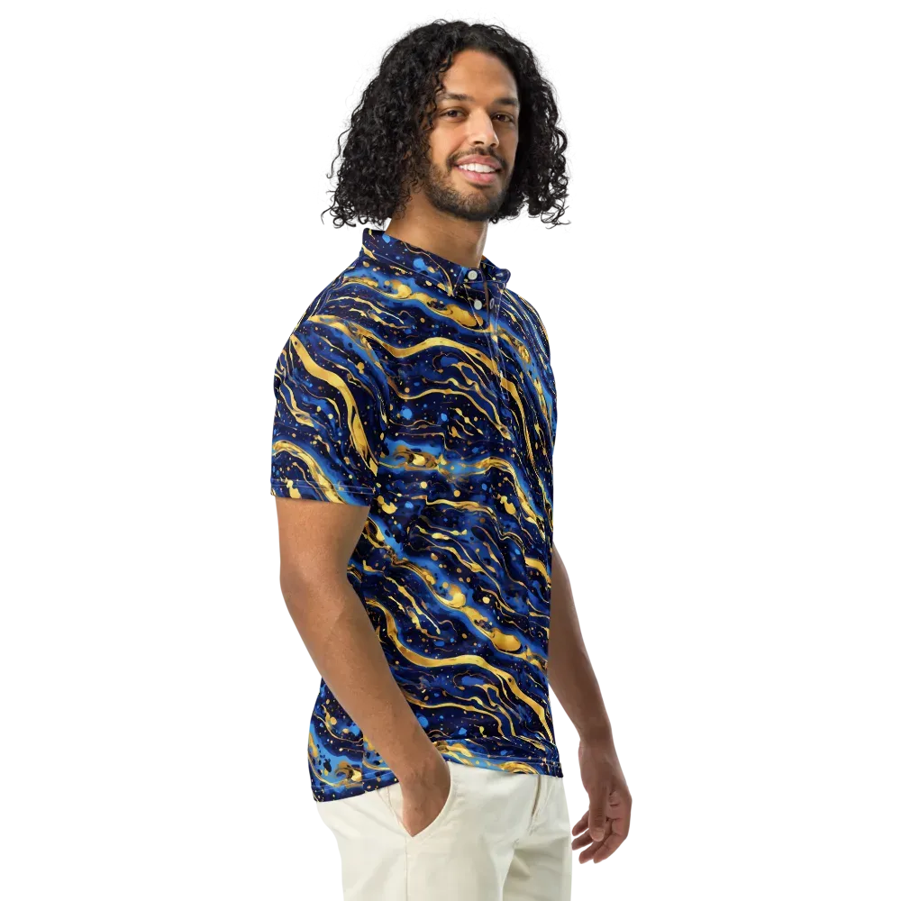Gilded Tide on Men's Slim Fit Polo Shirt — Right Front
