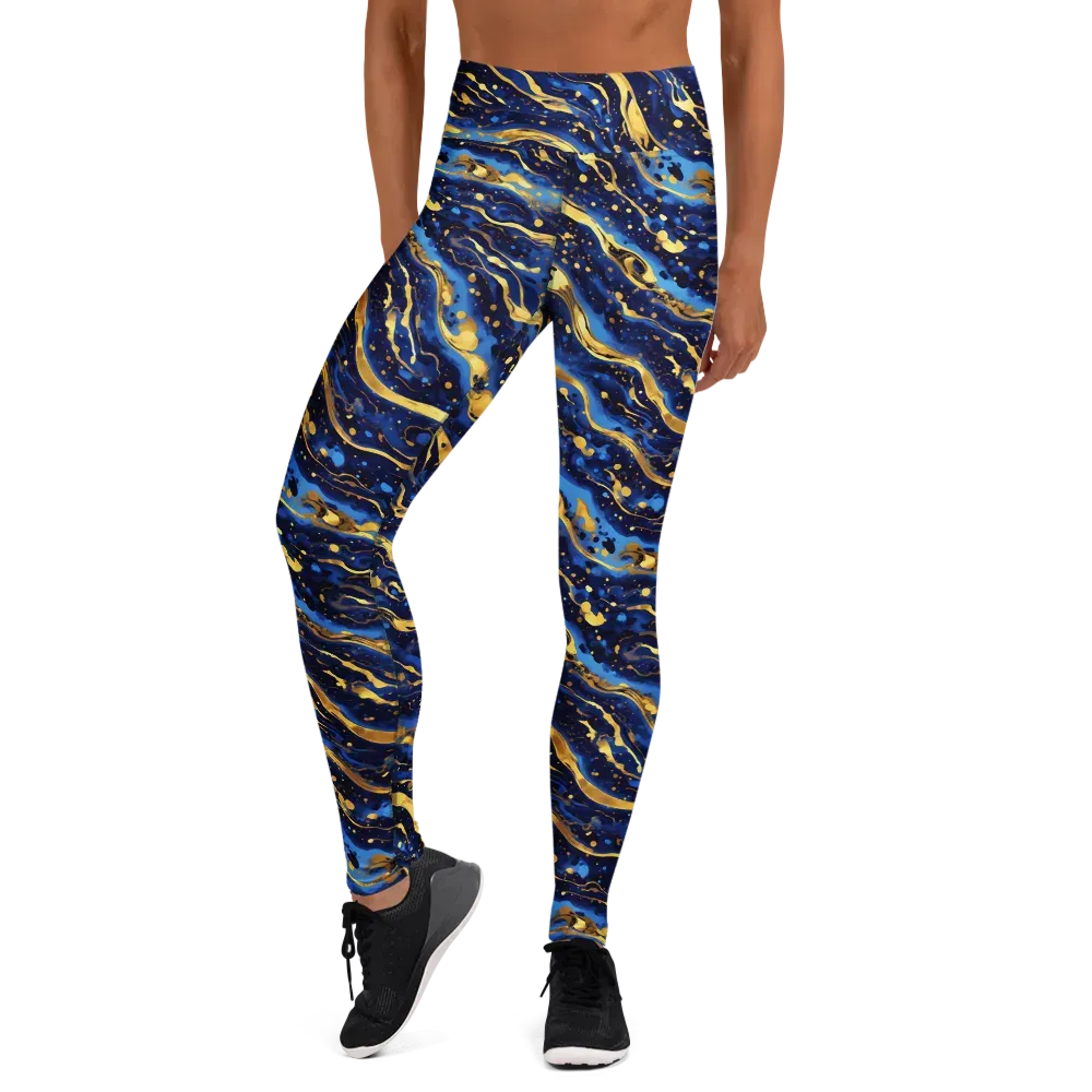 Gilded Tide on Yoga Leggings — Front