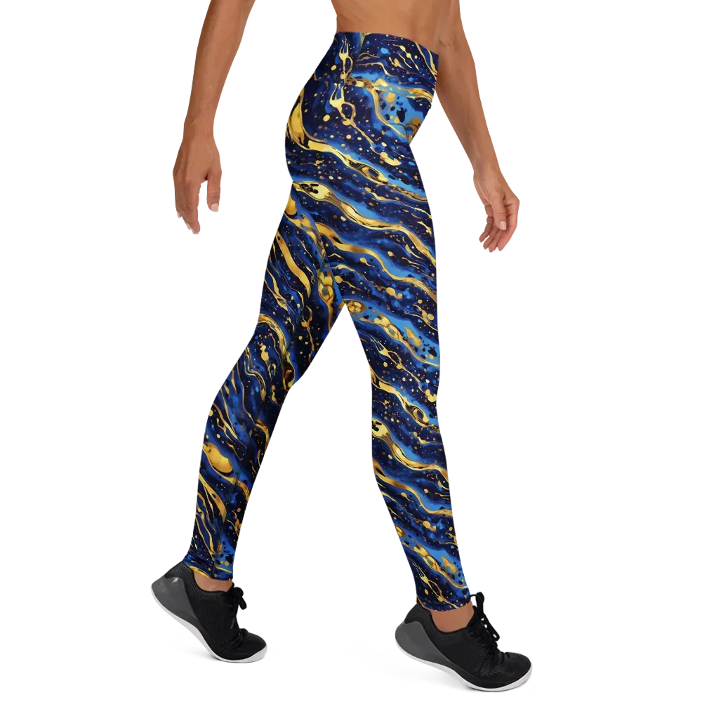 Gilded Tide on Yoga Leggings — Right