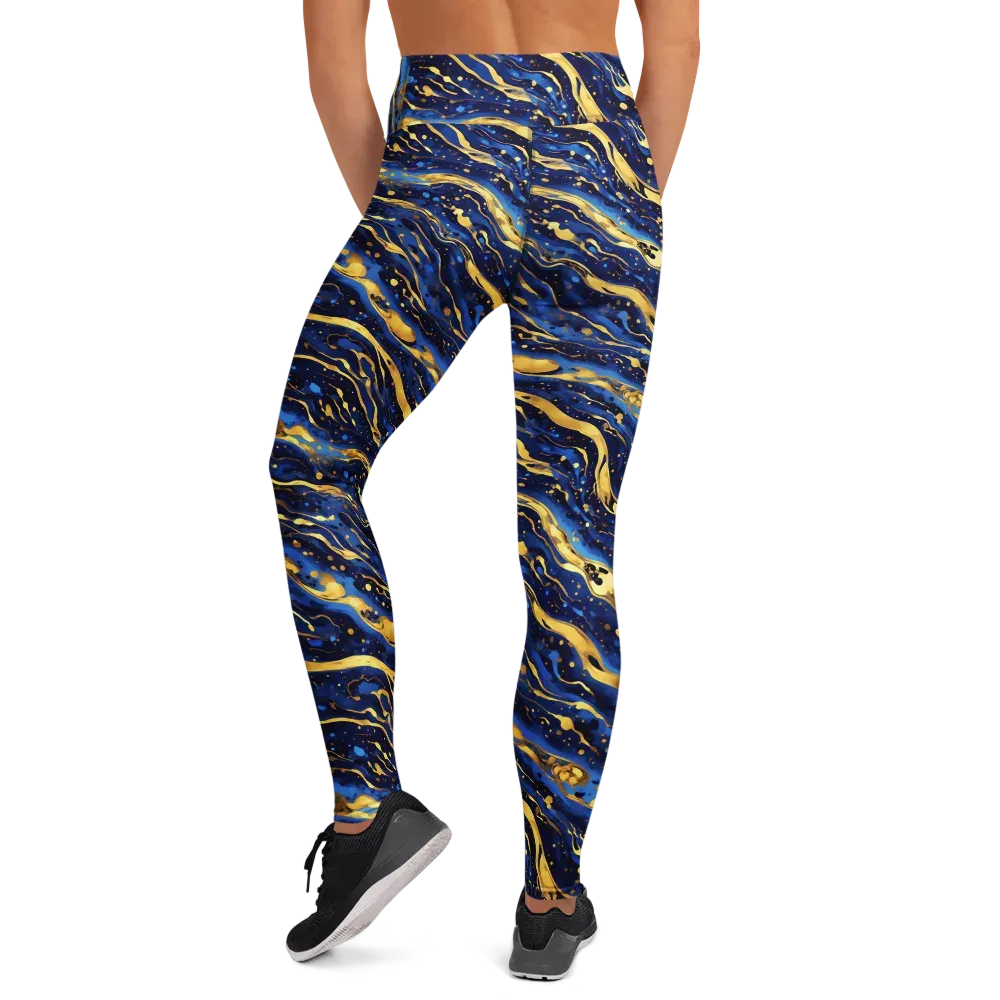 Gilded Tide on Yoga Leggings — Back