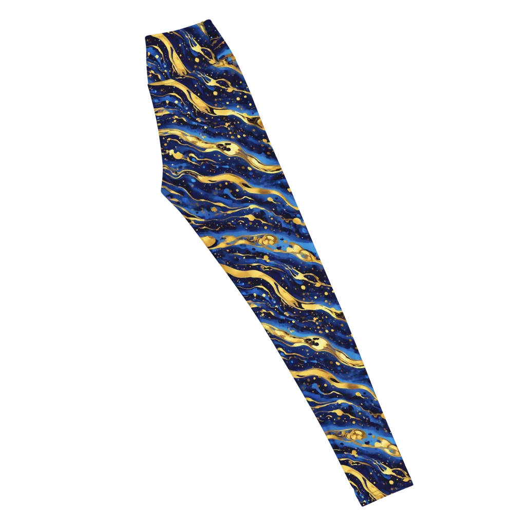 Gilded Tide on Yoga Leggings — Right
