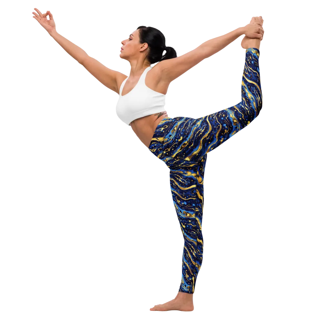 Gilded Tide on Yoga Leggings — Left