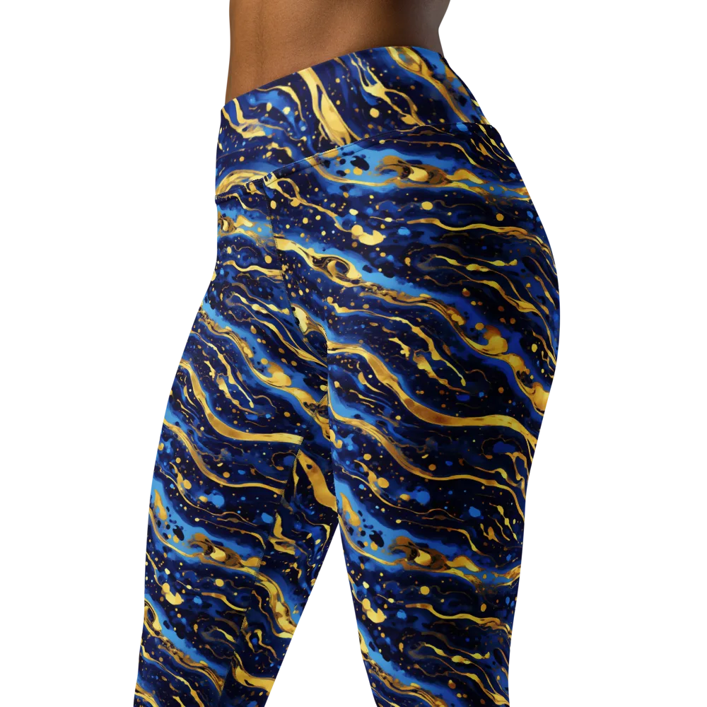 Gilded Tide on Yoga Leggings — Left Front