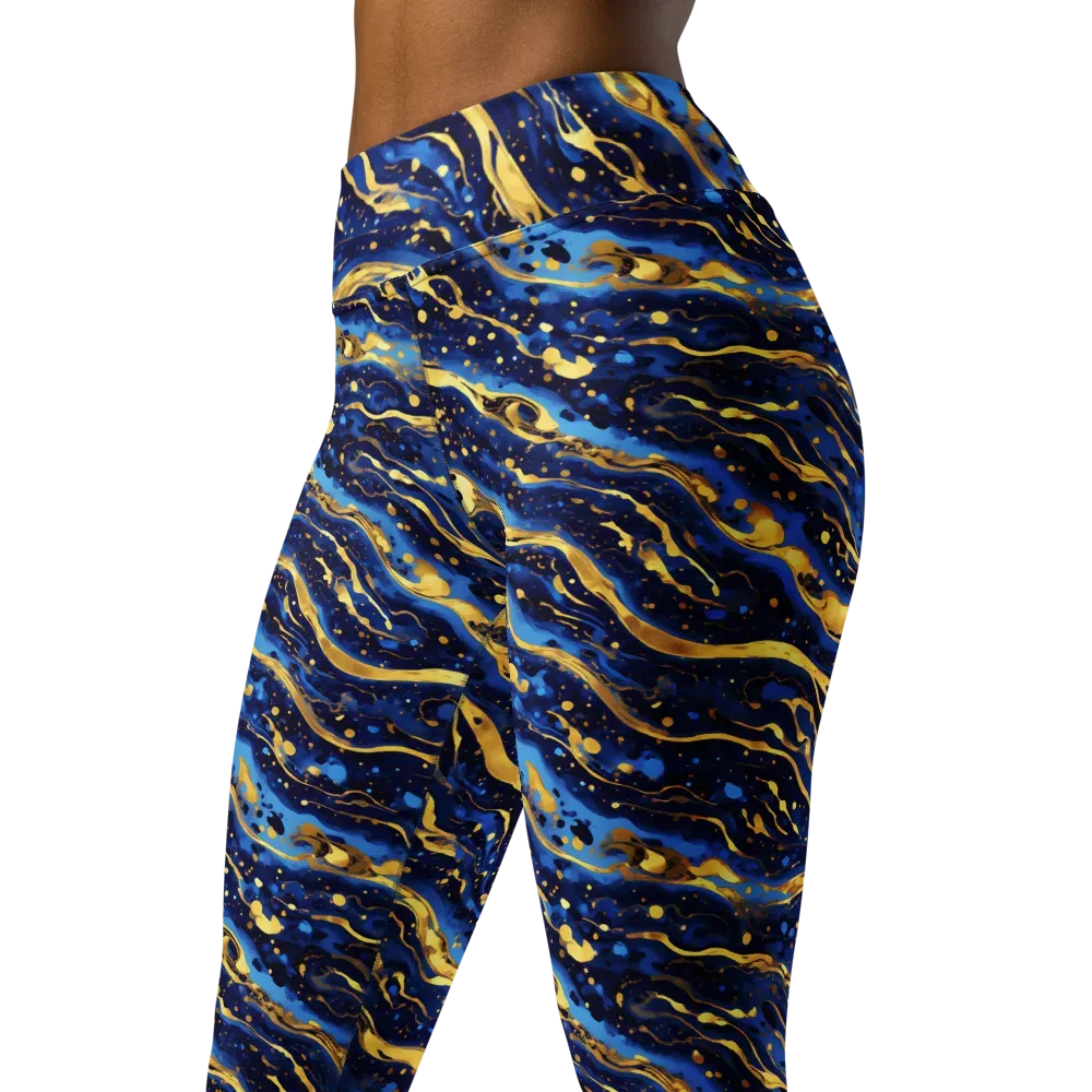 Gilded Tide on Yoga Leggings — Left Front
