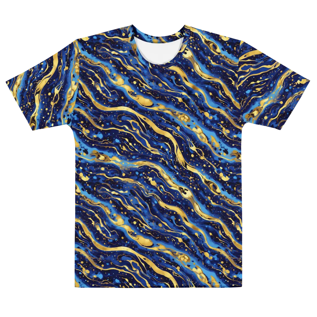 Gilded Tide on Men's Cotton Crew Neck T-Shirt — Front