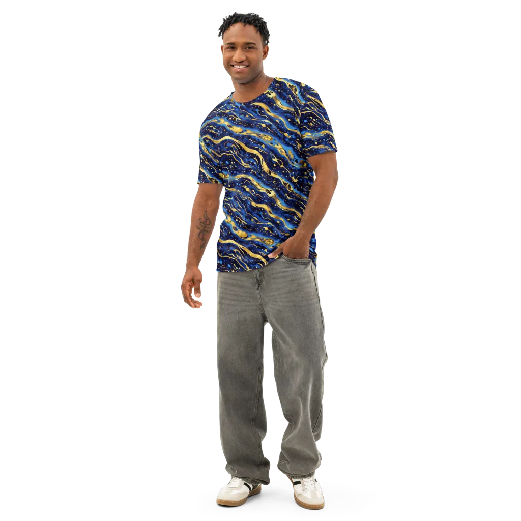 Gilded Tide on Men's Cotton Crew Neck T-Shirt — Front
