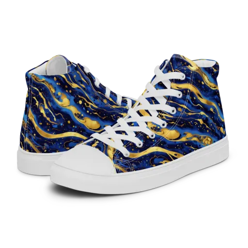 Gilded Tide on a Men's High Top Canvas Shoes