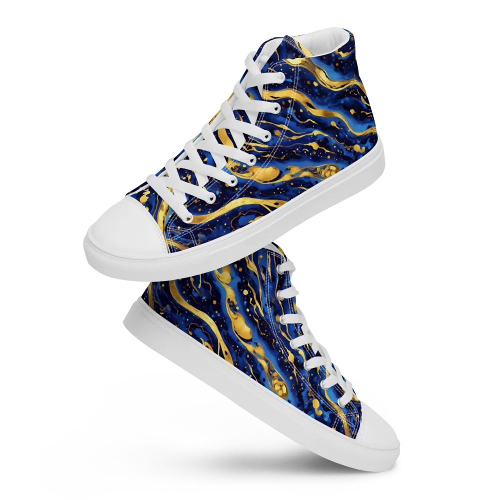 Gilded Tide on Men's High Top Canvas Shoes — Front