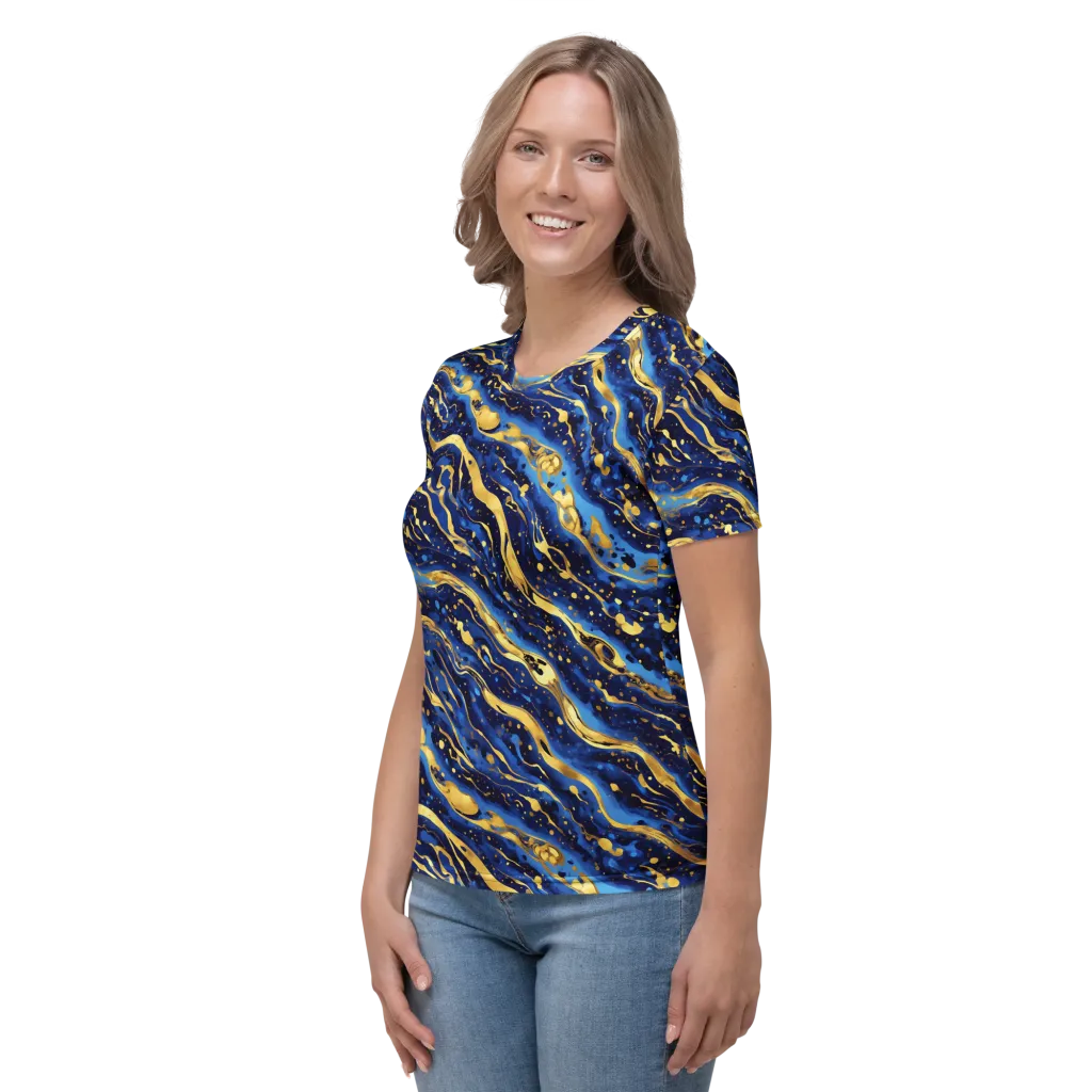 Gilded Tide on Women's Crew Neck T-Shirt — Left