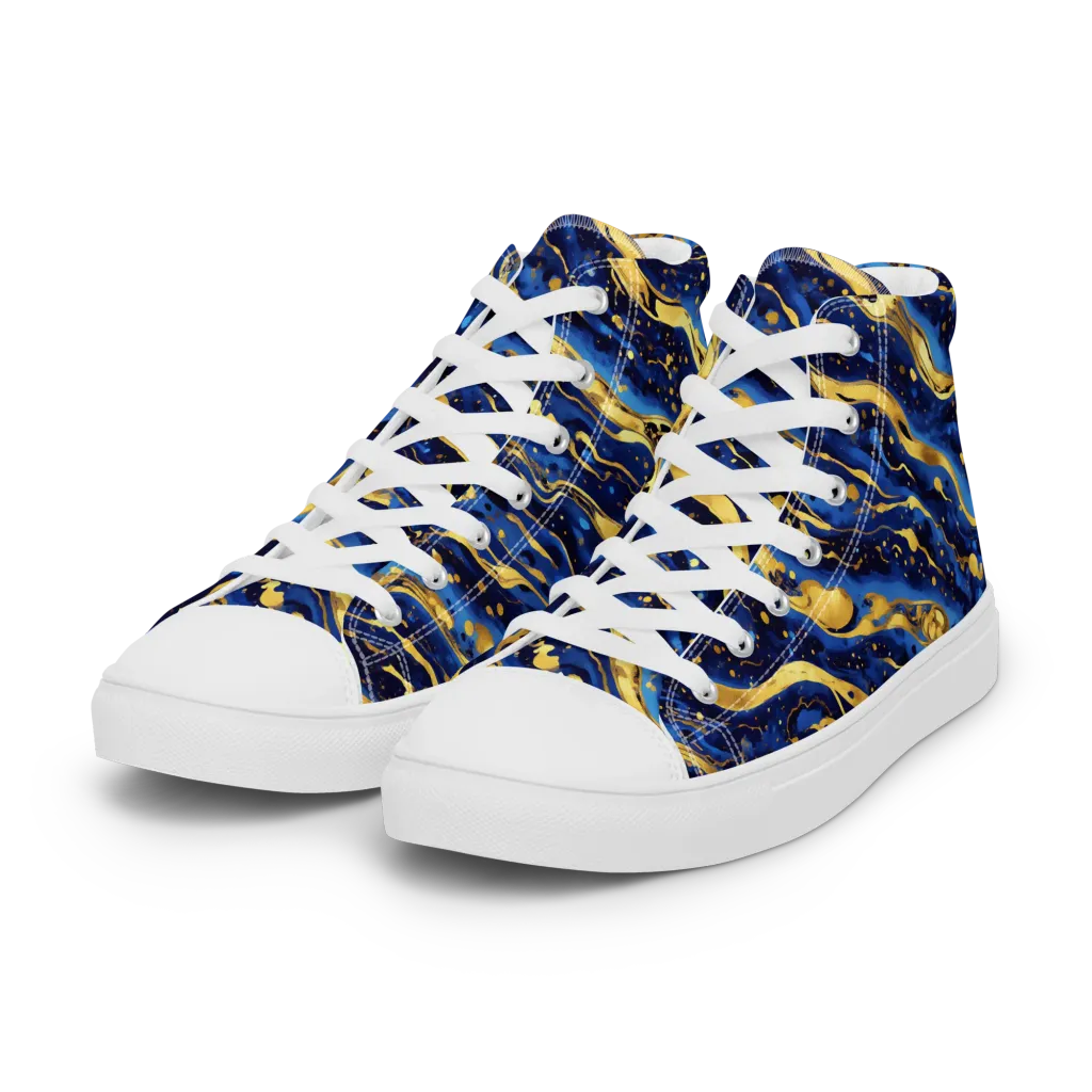 Gilded Tide on Women's High Top Canvas Shoes — Left Front