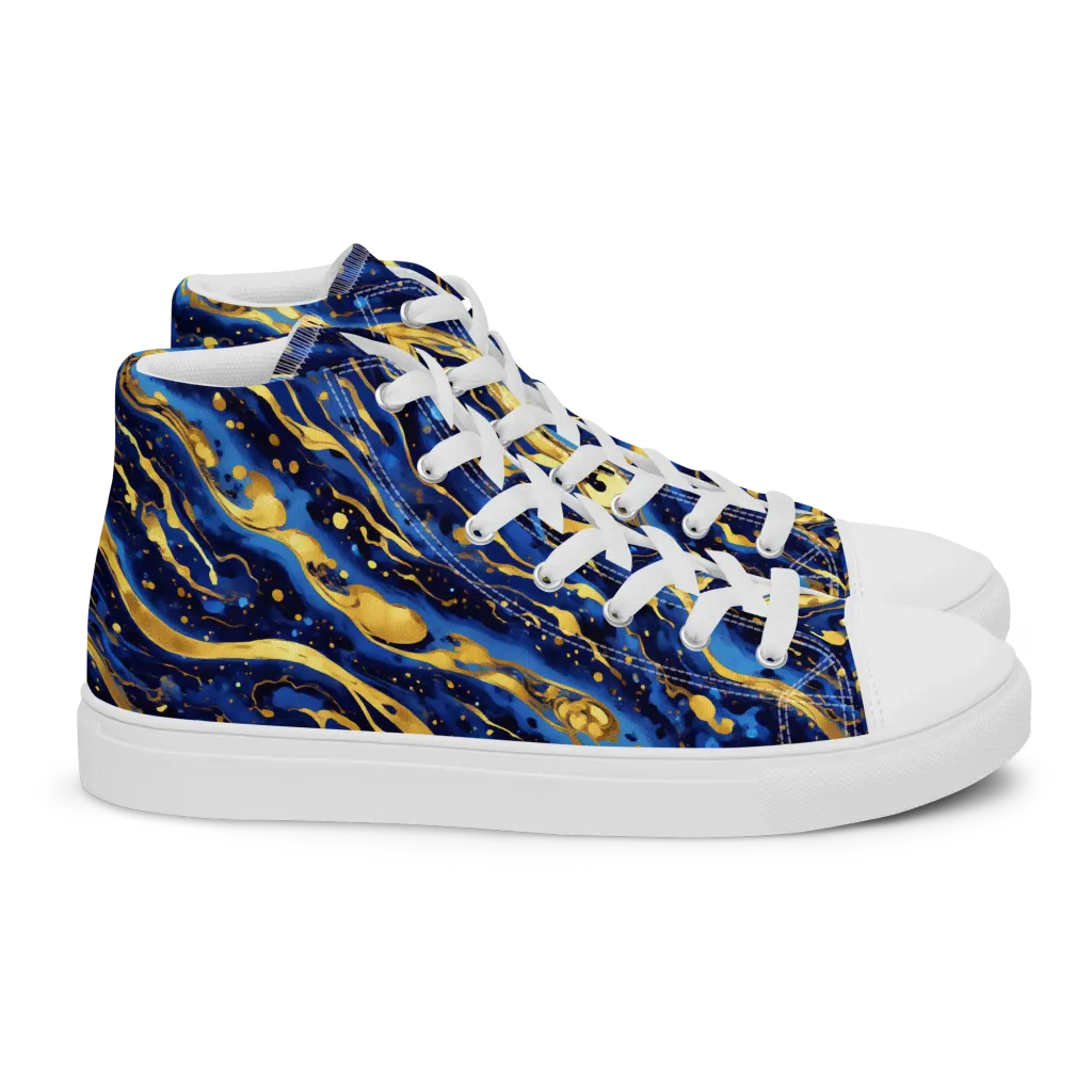 Gilded Tide on Women's High Top Canvas Shoes — Right