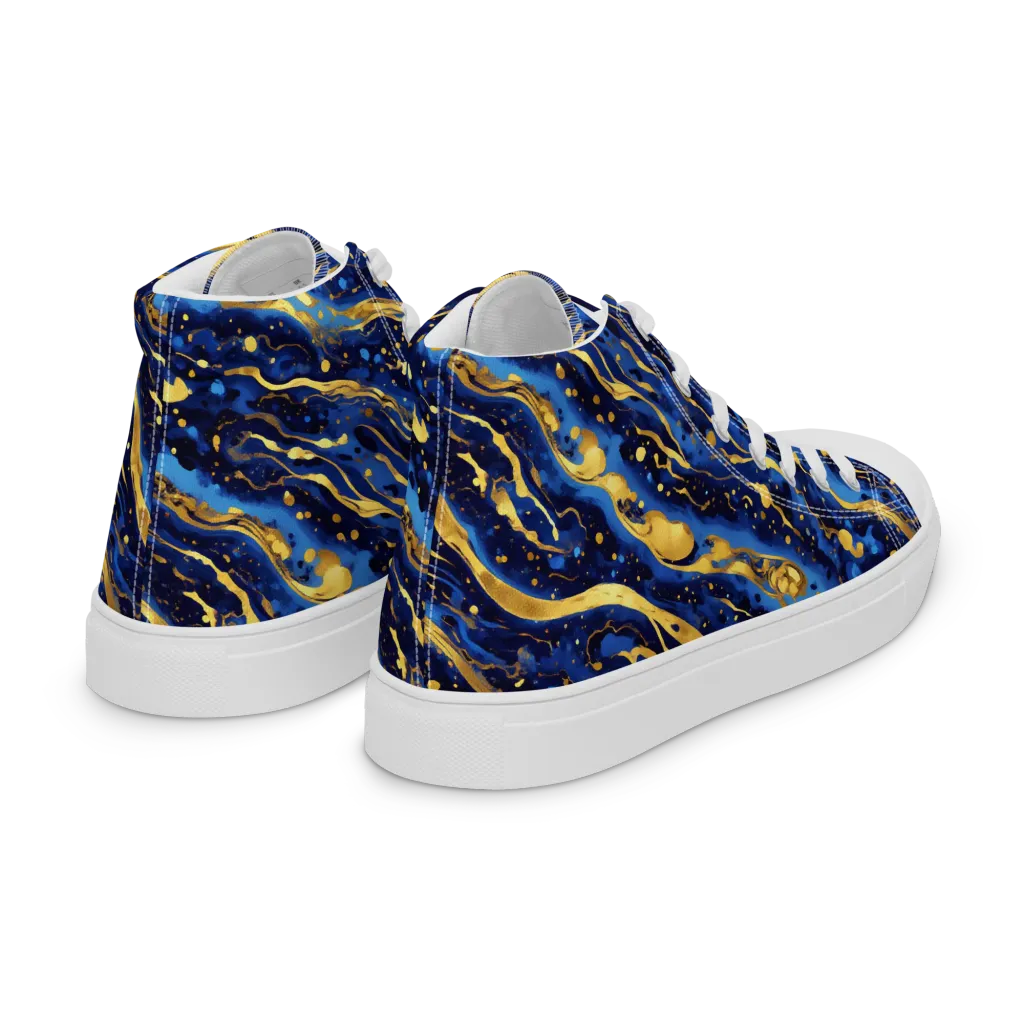 Gilded Tide on Women's High Top Canvas Shoes — Right Back