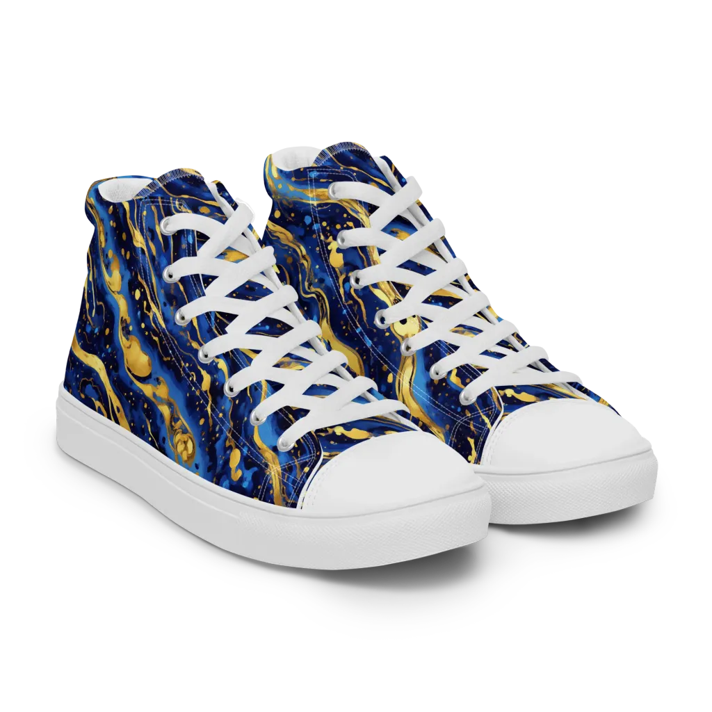 Gilded Tide on Women's High Top Canvas Shoes — Right Front