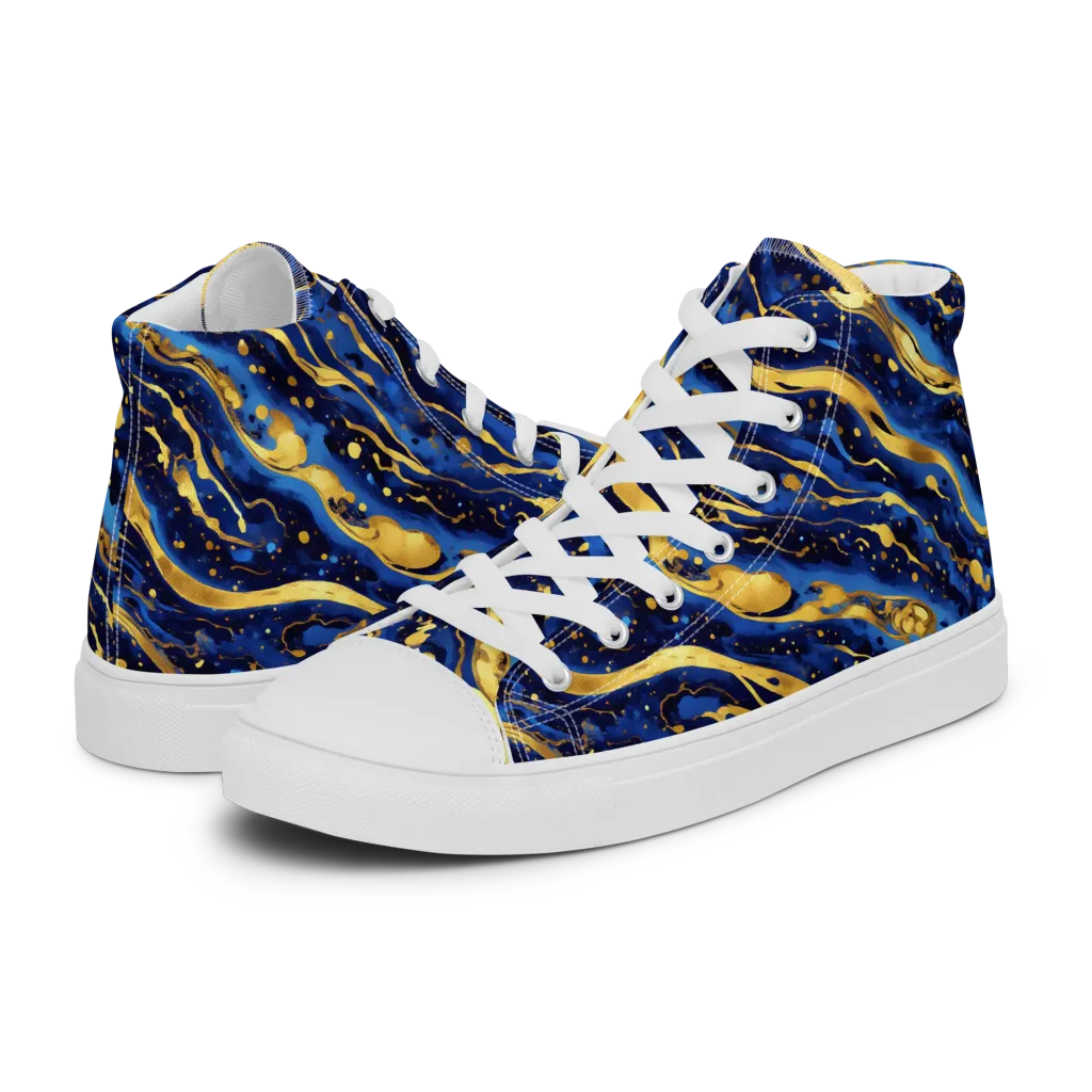 Gilded Tide on Women's High Top Canvas Shoes — Left