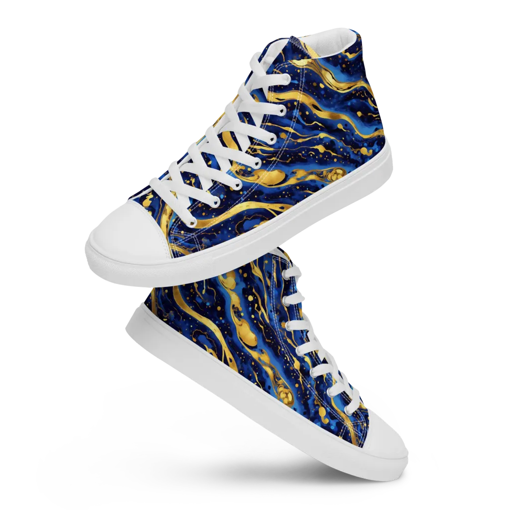 Gilded Tide on Women's High Top Canvas Shoes — Front