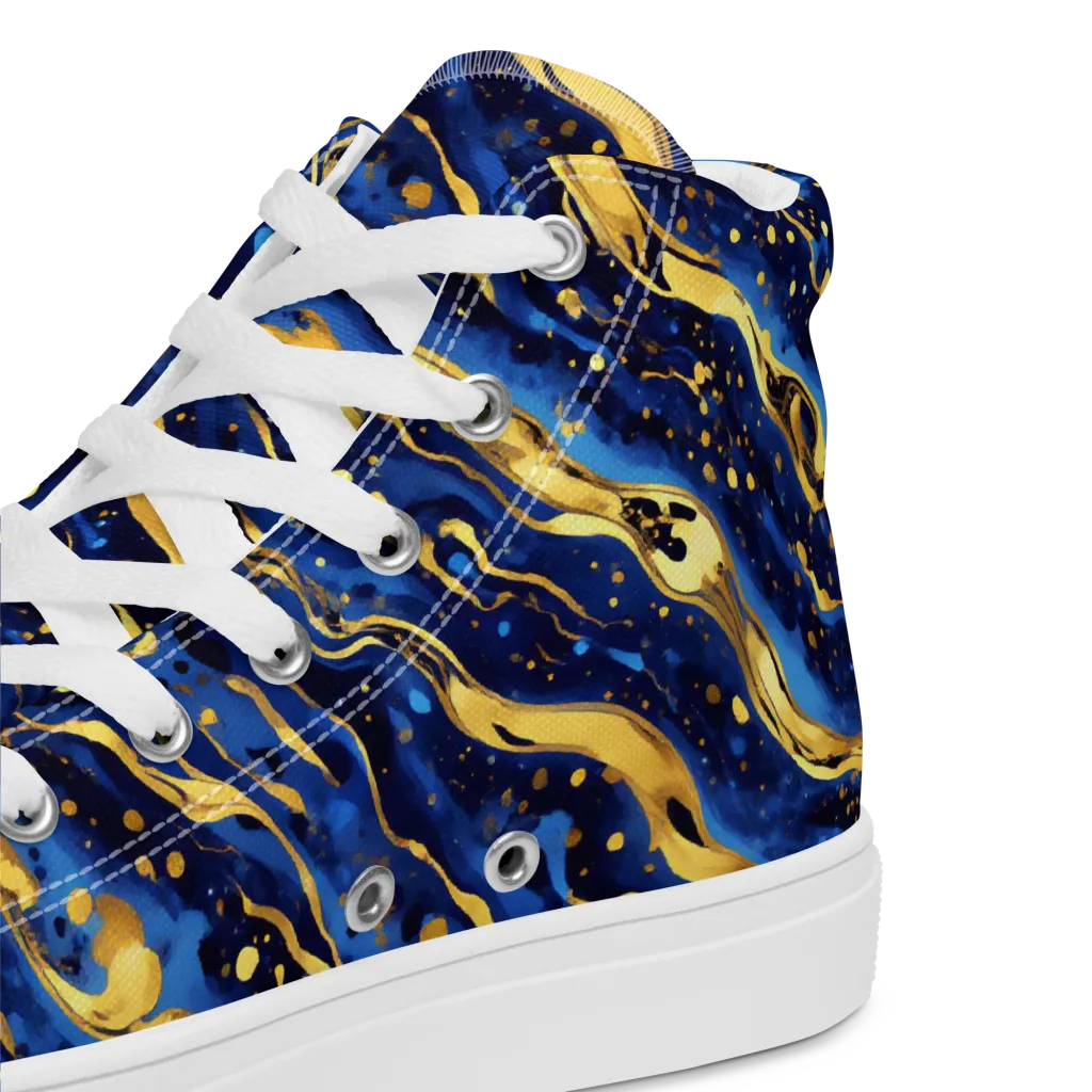 Gilded Tide on Women's High Top Canvas Shoes — Product details 2