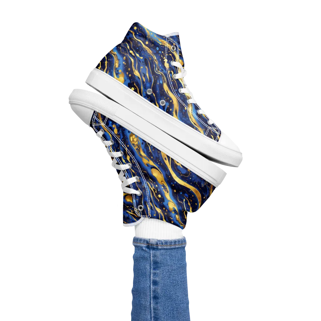 Gilded Tide on Women's High Top Canvas Shoes — Left