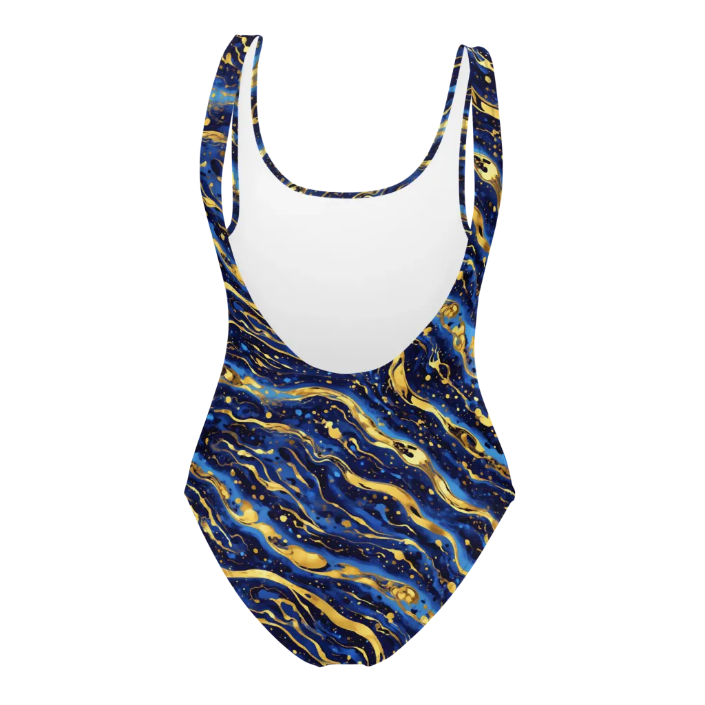 Gilded Tide on One-Piece Swimsuit — Back