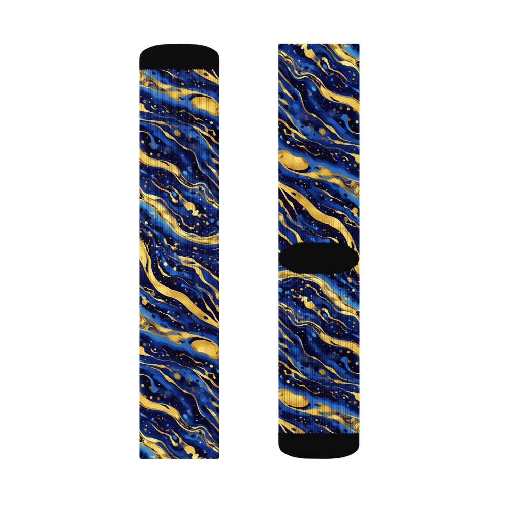 Gilded Tide on Socks — Left Sock