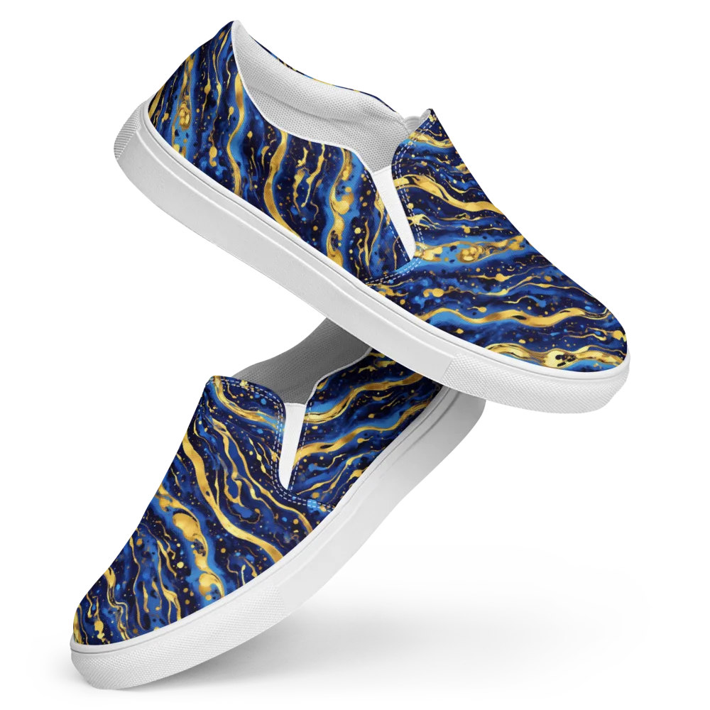 Gilded Tide on Women's Slip-On Canvas Shoes — Front