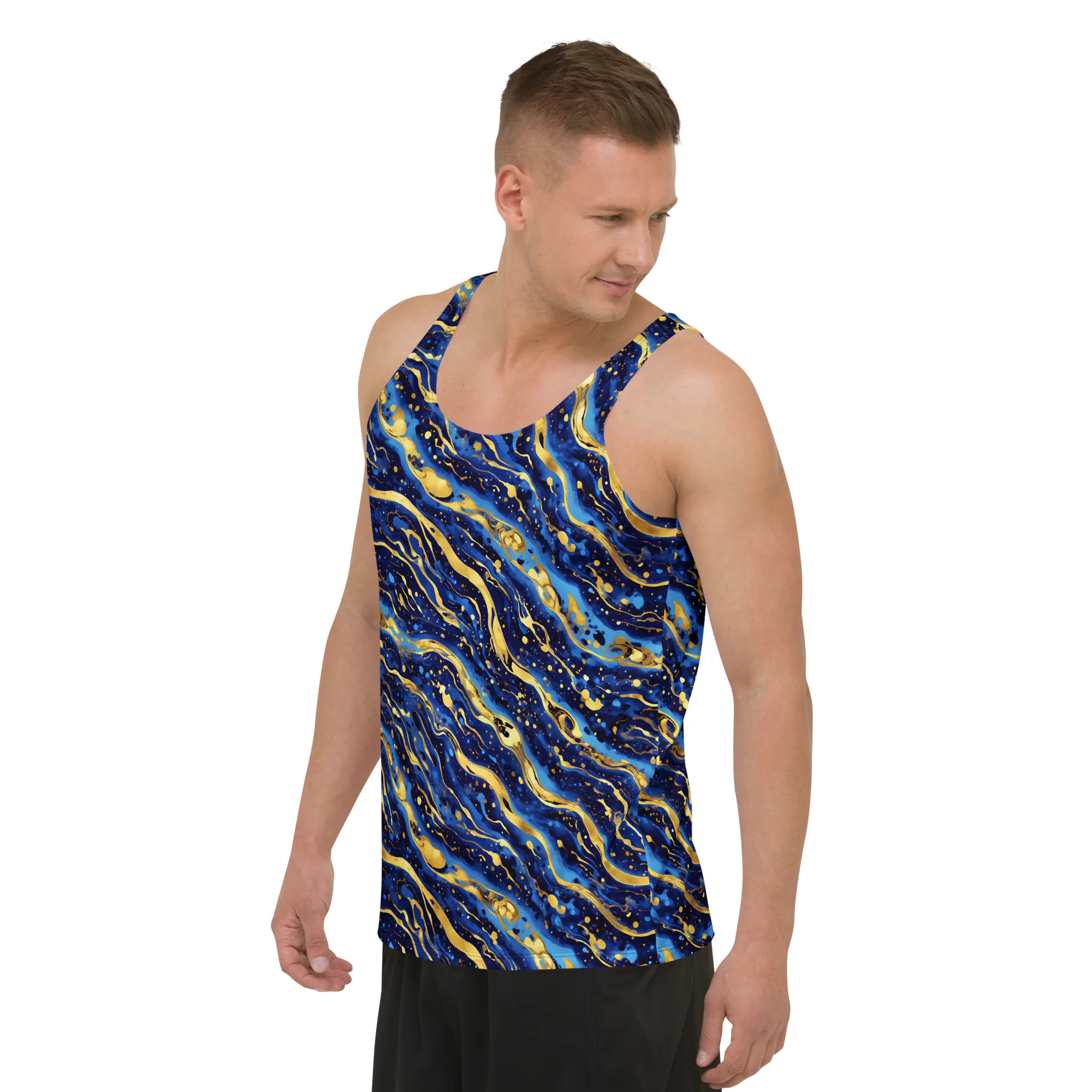 Gilded Tide on Men's Tank Top — Left Front