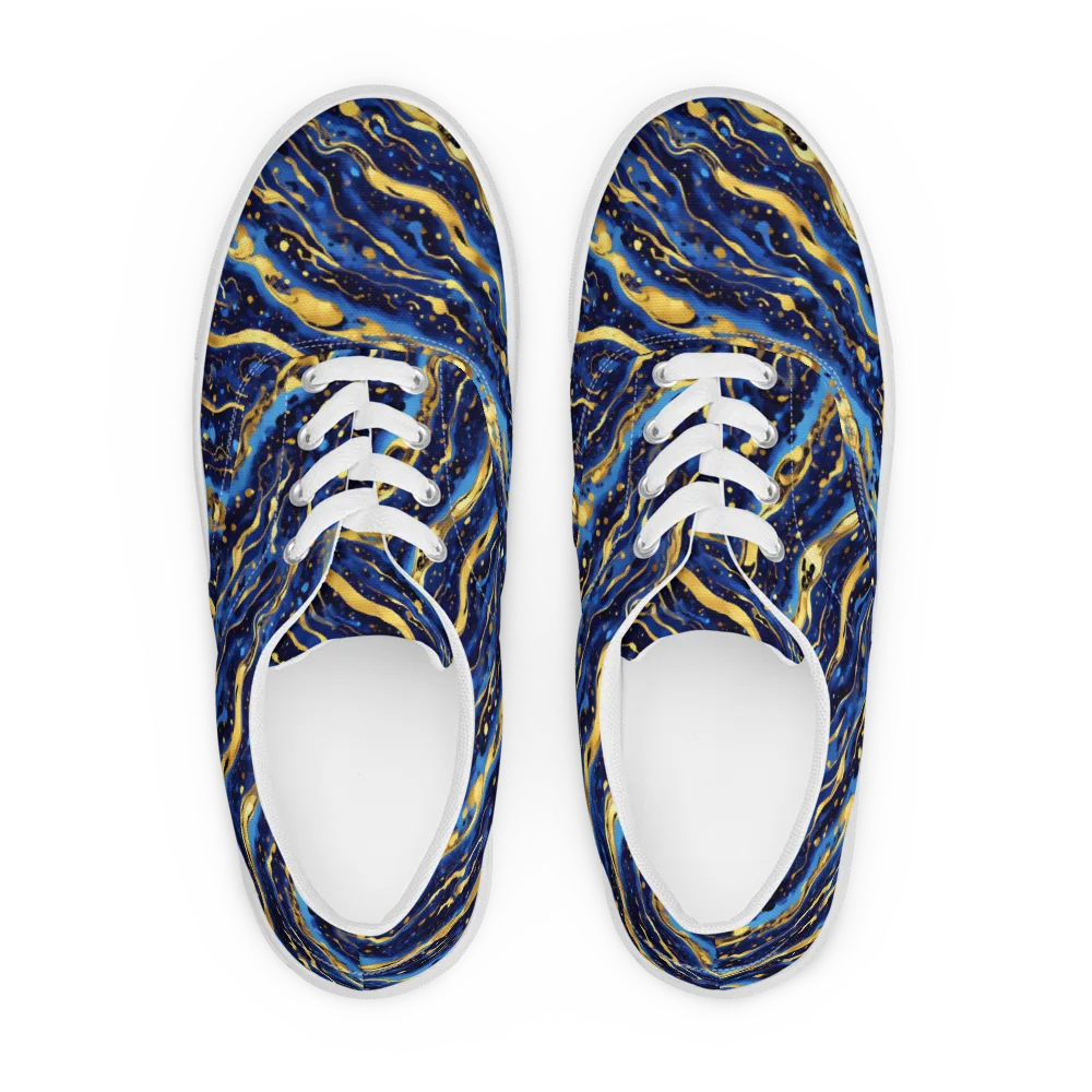 Gilded Tide on Men's Lace-Up Canvas Shoes — Front