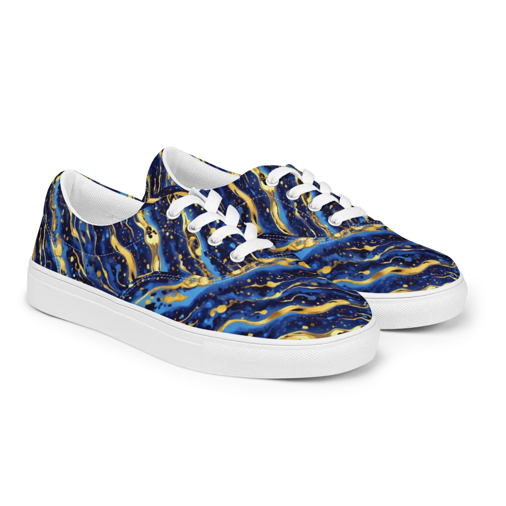 Gilded Tide on Men's Lace-Up Canvas Shoes — Right Front