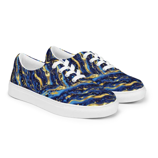 Gilded Tide on a Men's Lace-Up Canvas Shoes