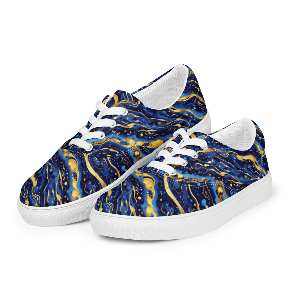 Gilded Tide on Men's Lace-Up Canvas Shoes — Left Front