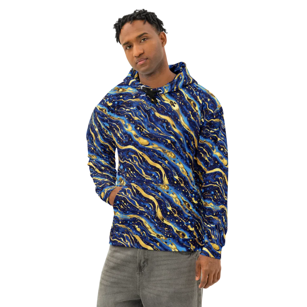 Gilded Tide on Cotton Hoodie — Left Front